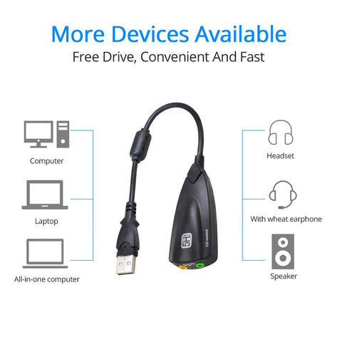 USB 2.0 5HV2  7.1 channel Sound Card Adapter -CO00125-Veeddydropshipping