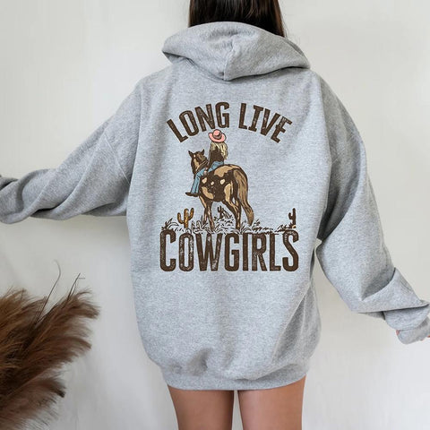 Long Live Cowgirls Hoodie Western Desert Hooded Sweatshirt Vintage-TB01373-Veeddydropshipping