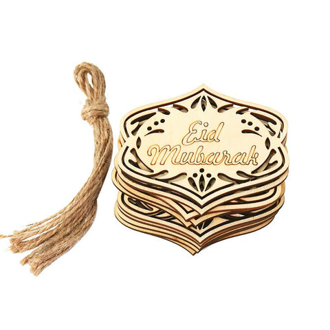 Wooden Eid Mubarak Pendants Ramadan Ornament DIY-HA00616-Veeddydropshipping
