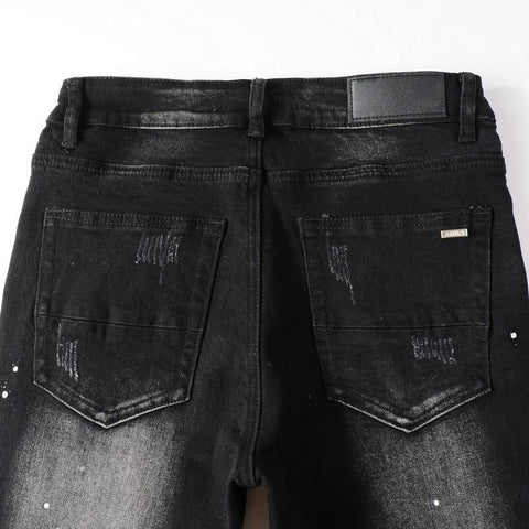 Fashion Style Slim Fit Painted Cut The Knee-MF00664-Veeddydropshipping