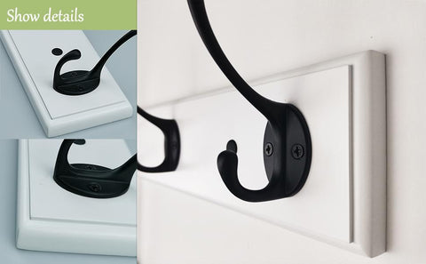 Wood Coat Rack Wall Mount with 4 Hooks-HA01575-Veeddydropshipping