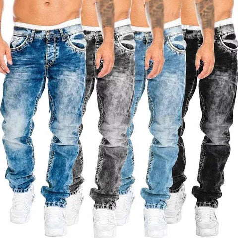 Blue Black Premium Loose Wide Leg Pants Business Casual-Veeddydropshipping