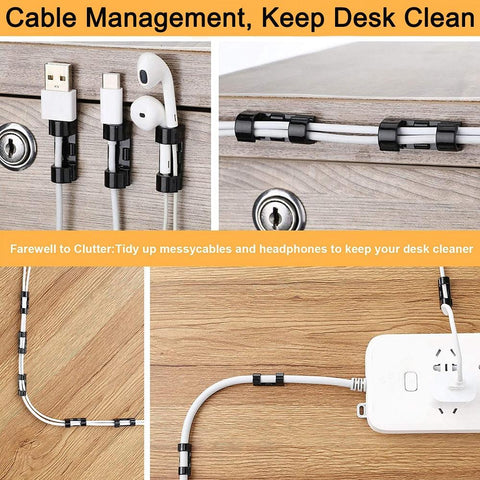 Cable Management Desktop USB Cable Organizer Clips 5/20pcs Computer PC Smart Phone Cable-PA00852-Veeddydropshipping