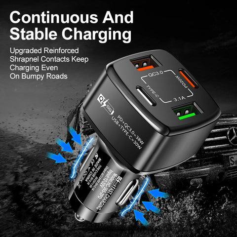 FLOVEME 4 in 1 PD 38W Car Charger for iPhone 14-PA01179-Veeddydropshipping