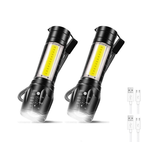 Portable Mini LED Flashlight XPE COB Flashlight with 3 Modes Rechargeable-TI00777-Veeddydropshipping