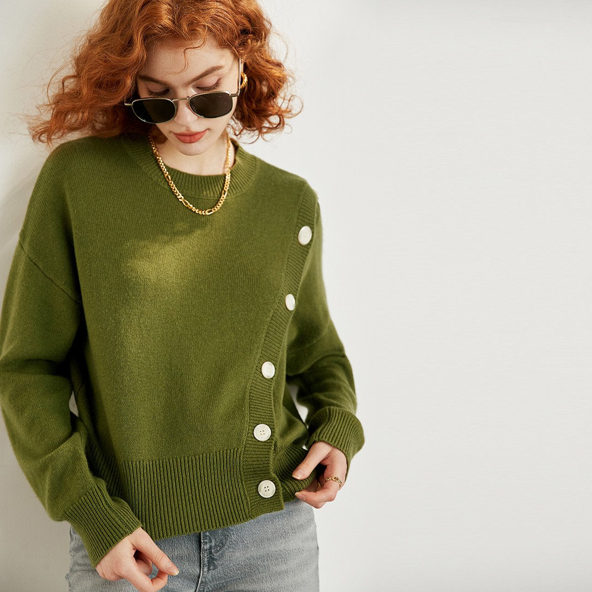 Women Sweaters Pullover Single-breasted Design Knitwears -WF00086-Veeddydropshipping