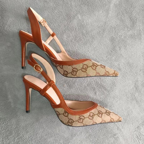 Women Shoes Fashion Letter Style Stiletto Heel Women&#39;s Party-BS00868-Veeddydropshipping
