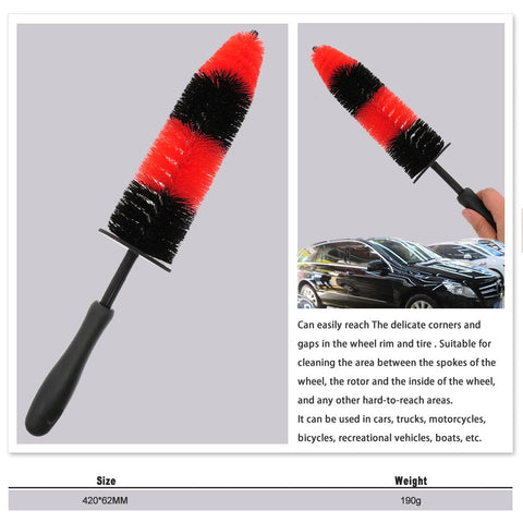 9.5inch Car Wheel Wash Brush Tyre Brush Long Soft Bristle Cleaning-AM00355-Veeddydropshipping