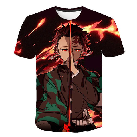 2023 Summer New Demon Slayer T Shirts 1 3 4 6 8 14 Years Kids Children-TB01152-Veeddydropshipping