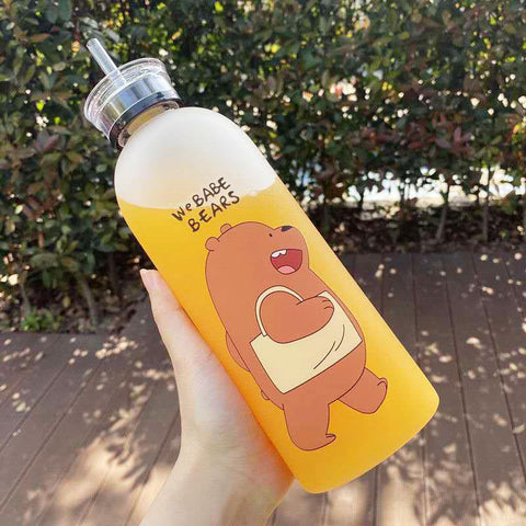 Large Capacity Water Bottles Cute Bear Pattern-HA01262-Veeddydropshipping