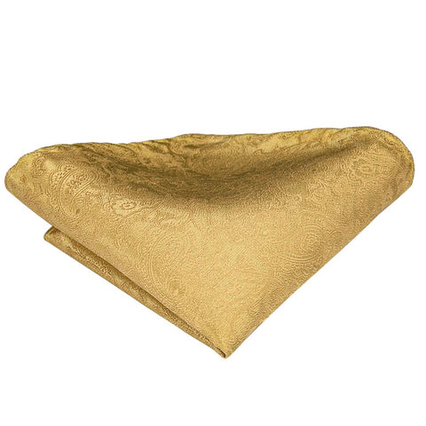 Floral Yellow Gold Ties and Handkerchiefs Cufflinks Set Men-JW01306-Veeddydropshipping