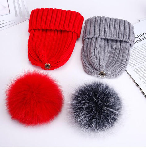 Fox Pompom Balls Fur Pompon Raccoon Pom-MF00904-Veeddydropshipping