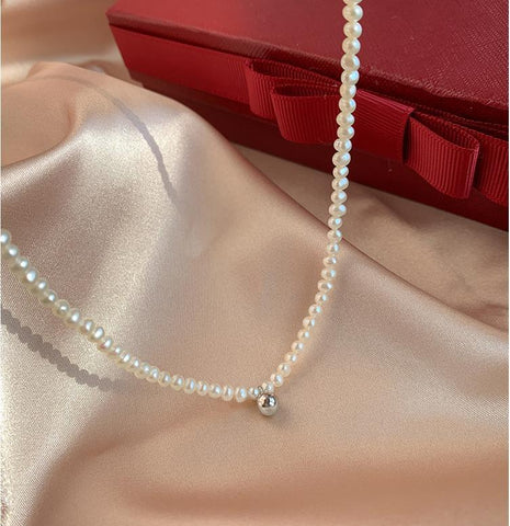 Round Bead Pendant Clavicle Chain Necklace For Women -JW01240-Veeddydropshipping