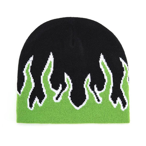 Flame Pattern Wool Hat Street Skull Hat Anti -cold-Veeddydropshipping