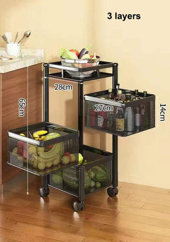 Rotating Storage Baskets Rack Stackable Metal Basket-HA01678-Veeddydropshipping