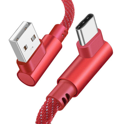 Portable 1 Meters Type-c Double Elbow Style Woven Data Line-PA00406-Veeddydropshipping