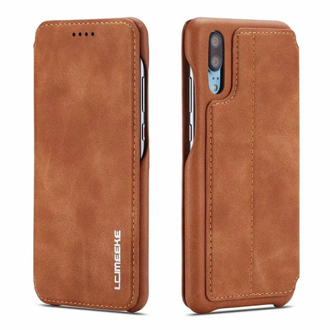 Luxury Leather Flip Cover Case for Huawei P20 P30 P40 Pro Lite Thin Slim with Card Slot-PA00302-Veeddydropshipping