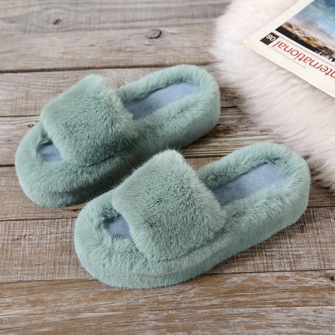 Warm Plus Velvet Home Women Shoes Plush Open-BS01213-Veeddydropshipping