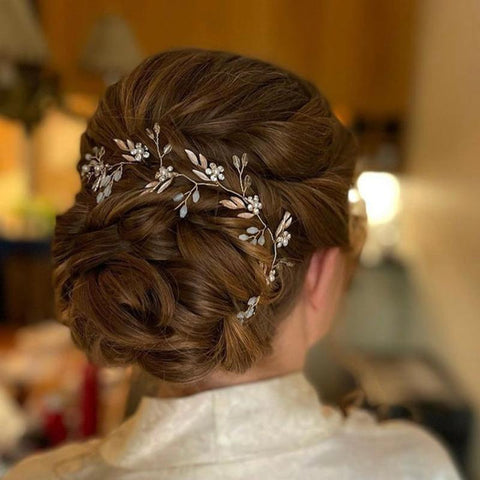Wedding Crystal Flower Headband Tiara Hairband  -JW00460-Veeddydropshipping