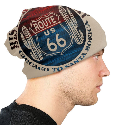 Women Knitting Hats Unisex Adult Route 66 America Road-MF00864-Veeddydropshipping