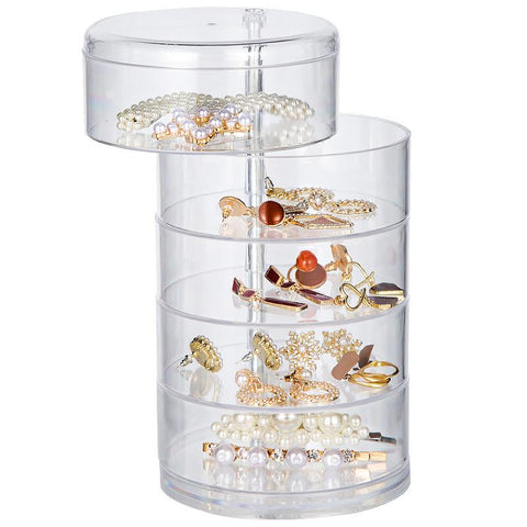 Rotating Jewelry Storage Box Makeup Storage Plastic Organizer Boxes -JW01685-Veeddydropshipping