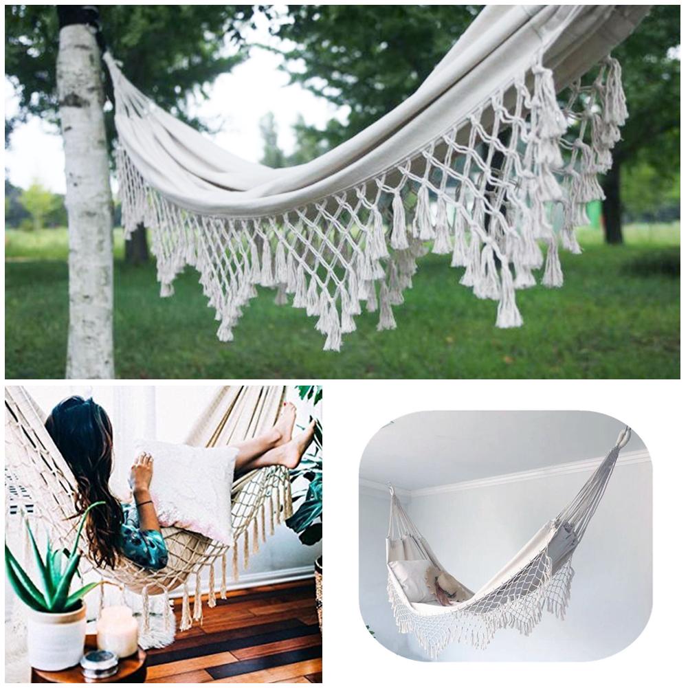 Large Double Deluxe Hammock Swing Net-HA01632-Veeddydropshipping