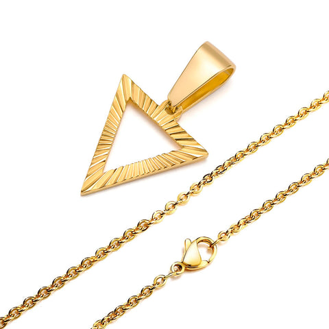 Necklace Gold Plated,Embossing Radiation Rectangle Pendant,-JW01237-Veeddydropshipping