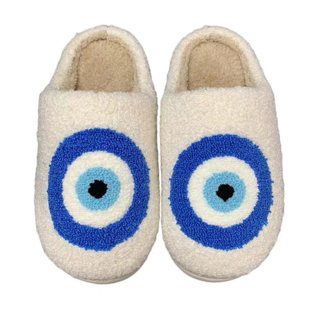 Shoes Evil Eyes Blue Embroidery Warm Home Devil&#39;s Eyes-BS01124-Veeddydropshipping