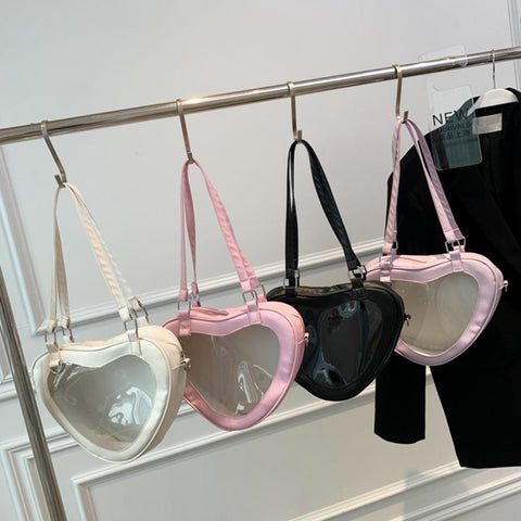 Bag Love Heart Shaped Clear Underarm Tote for Women-BS00231-Veeddydropshipping