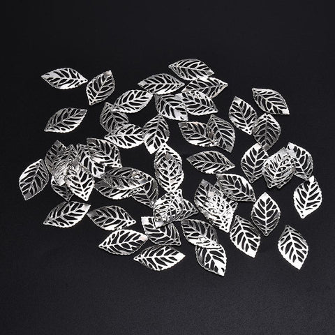 50Pcs Leaves Filigree Metal Crafts Jewelry DIY Wedding -JW00529-Veeddydropshipping