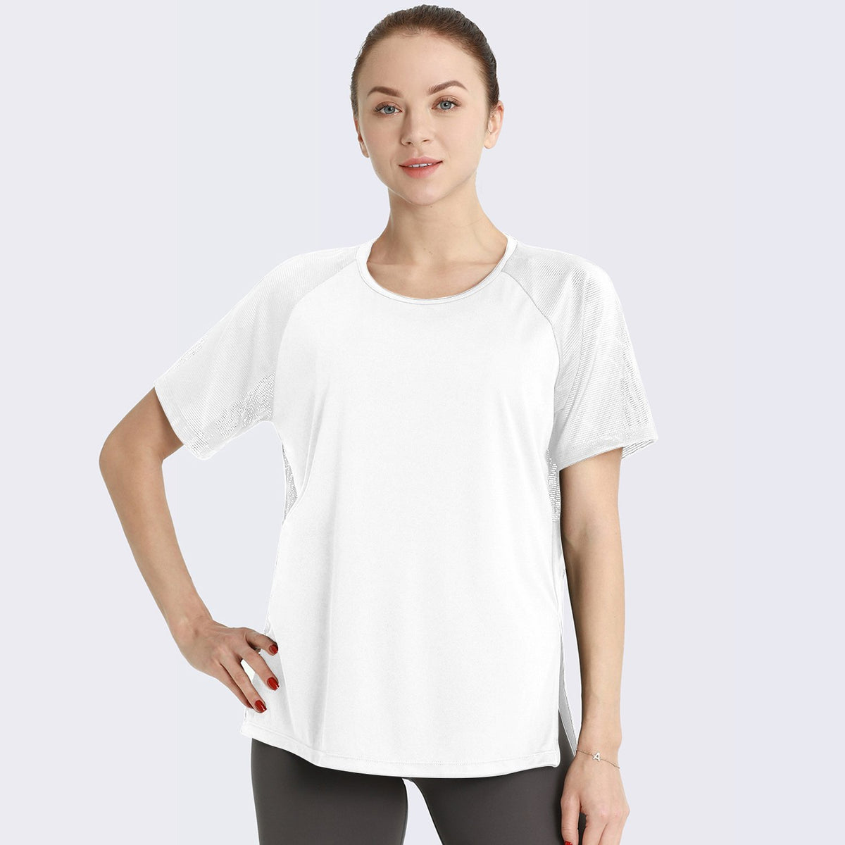Breathable Yoga Shirts Quick-Dry Short Sleeved Mesh Running T-shirt Exercise -OS00893-Veeddydropshipping