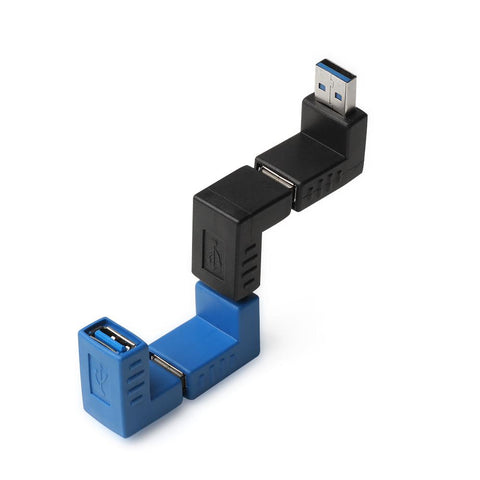 USB 3.0 Type A Male To Female Adapter Plug 90 degree Left Right Angled Adapter -CE00168-Veeddydropshipping