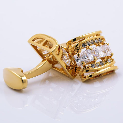 brand men shirt cuff links button  Gold-color cufflinks wedding gift -JW01321-Veeddydropshipping