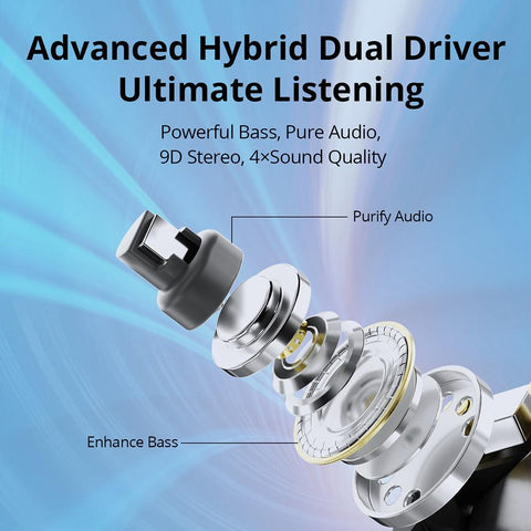Onyx Pure Earbuds Hybrid Dual Driver TWS Earphones with Bluetooth -CE01077-Veeddydropshipping