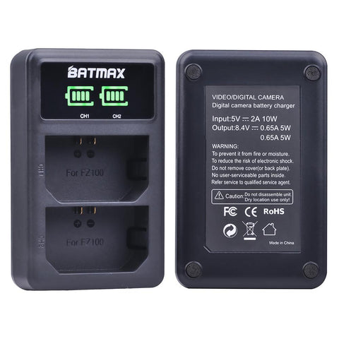 2Pcs 2280mAh NP-FZ100 NPFZ100 NP FZ100 Battery + LED Dual USB Charger -CE00294-Veeddydropshipping