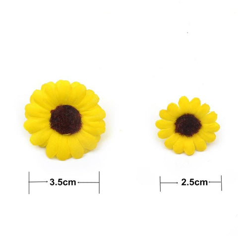 Mini Silk Sunflower Artificial Daisy Flower Head-HA00712-Veeddydropshipping