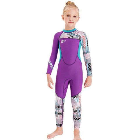 girls wetsuit diving suit 2.5MM neoprene  swimsuit girls long sleeve  surfing-OS00060-Veeddydropshipping