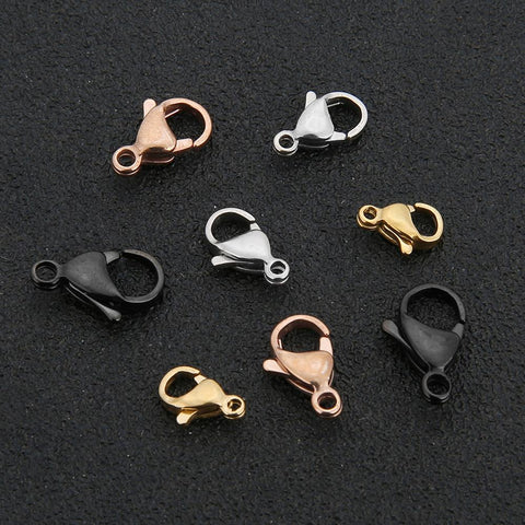 Stainless Steel Polished Tone Lobster Connector DIY Jewelry Findings-JW01601-Veeddydropshipping