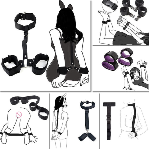 Sexy Bondage Kit Restraints Handcuffs Ankle cuffs Fetish Erotic Shop Sex Toys-BH01197-Veeddydropshipping