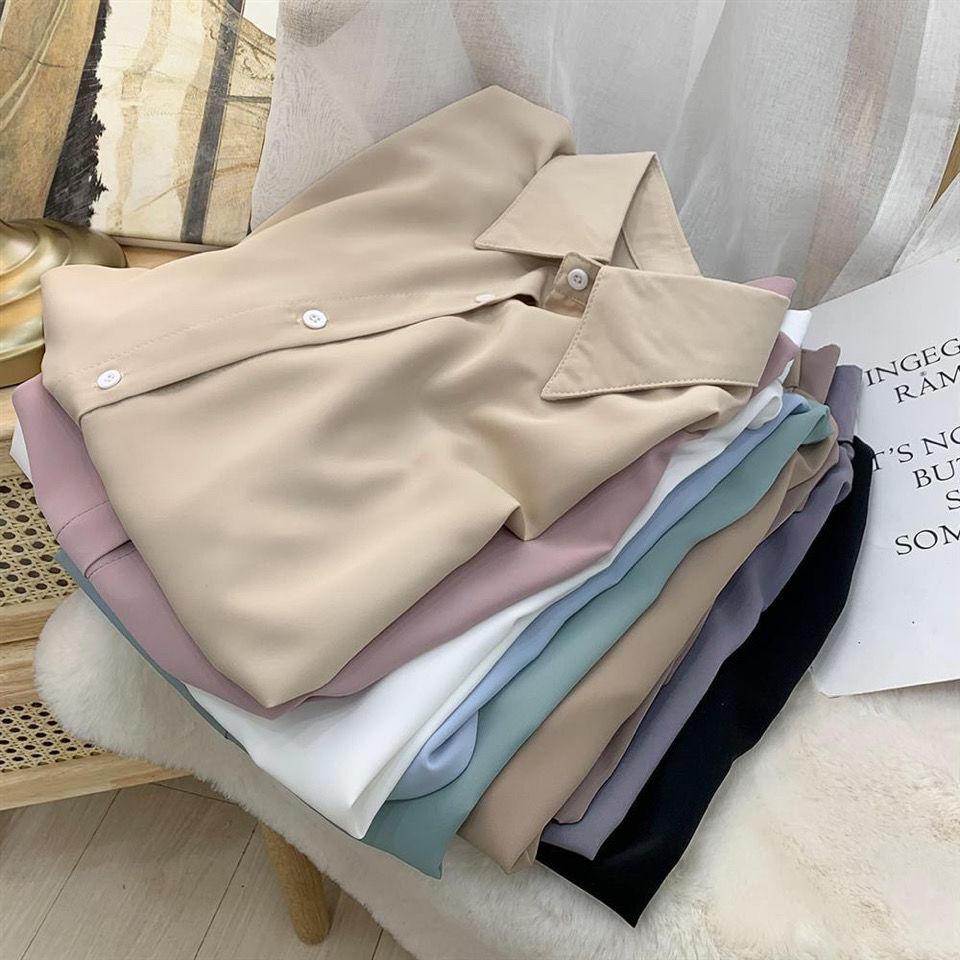 Women Shirts Plain Loose Oversized Blouses-WF00030-Veeddydropshipping