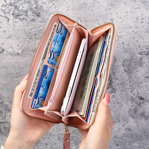 Long Purses Handbags Coin Purse Cards Holder PU Leather-BS00214-Veeddydropshipping