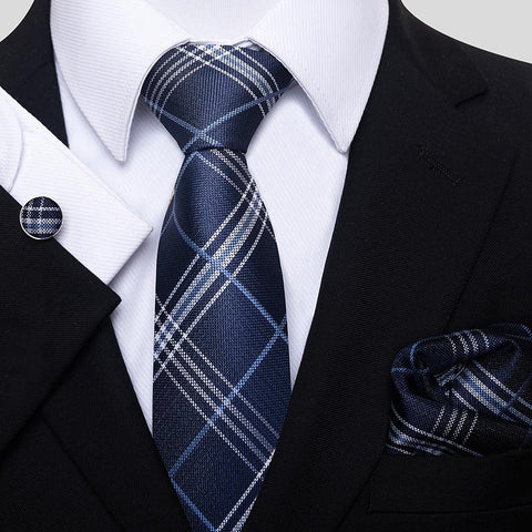 100% Silk 8 cm Cufflink Set Men  Necktie hombre Formal Clothing-JW01324-Veeddydropshipping