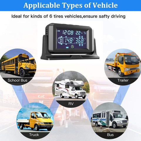12 sensors Truck Tire Pressure Monitoring System Solar TPMS-AM00589-Veeddydropshipping