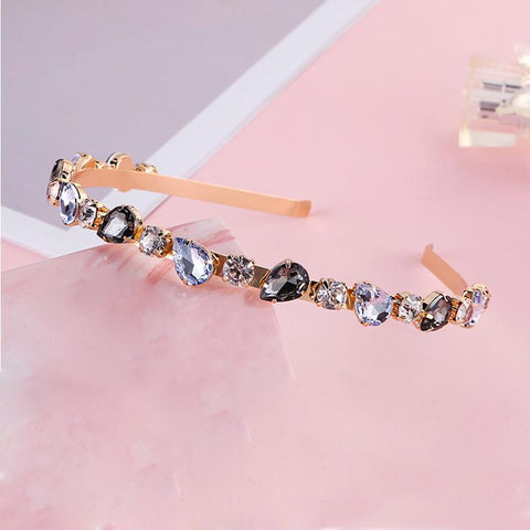 Bridal Tiaras Crowns Female Simple Crystal Headband -JW00540-Veeddydropshipping