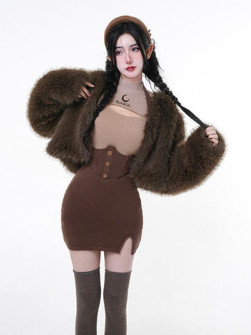 Korean Style Women Elegant Sexy Mini Skirt-WF00624-Veeddydropshipping