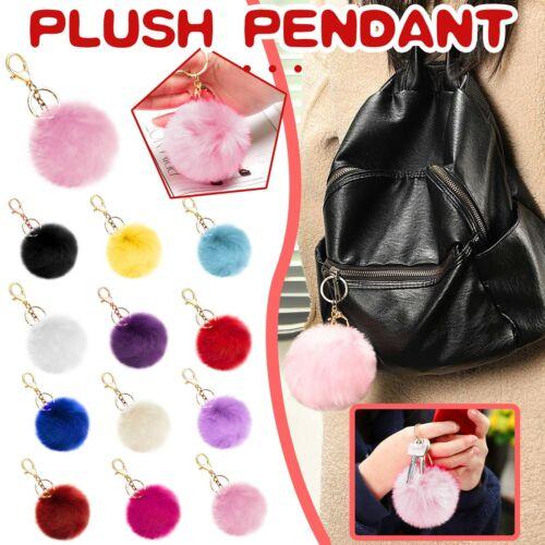 Fluffy Rabbit Fur Chain Car Key Ring-WF01062-Veeddydropshipping