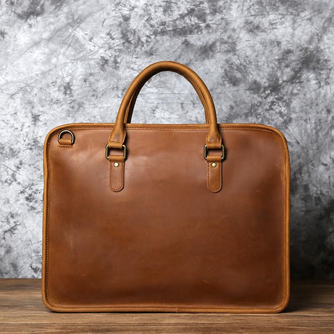 Retro Top Layer Cowhide Laptop Bag Crazy Horse Leather-BS00474-Veeddydropshipping