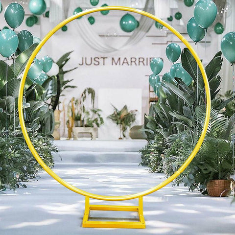 Wedding Arch Gold Round Frame Stand-HA01647-Veeddydropshipping