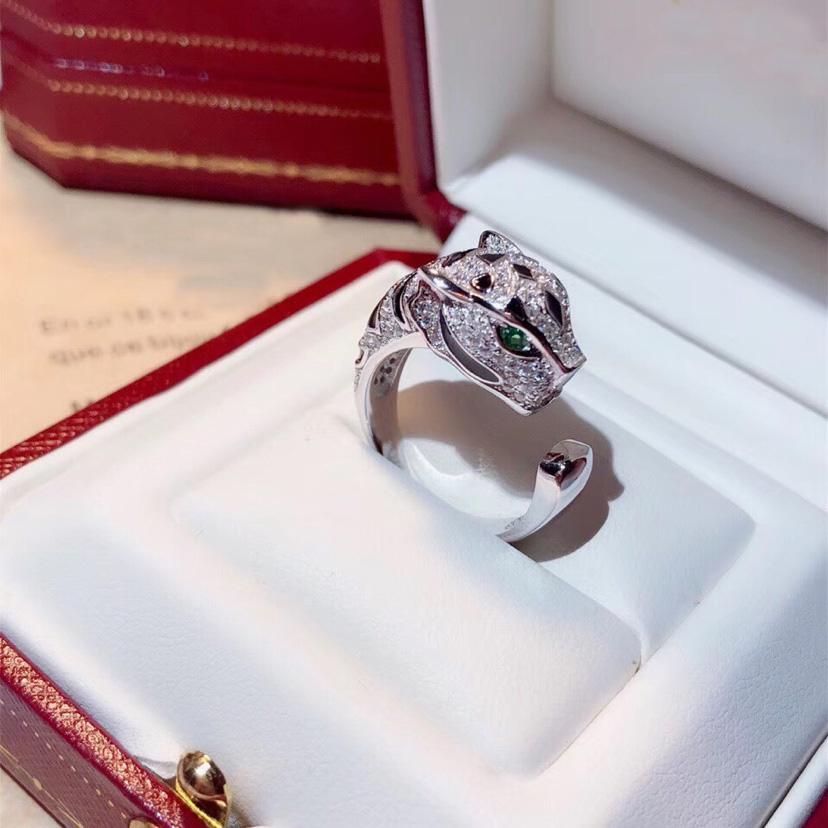 Leopard Head Rings  Cubic Zirconia Stone Animal Panther Ring  -JW00396-Veeddydropshipping