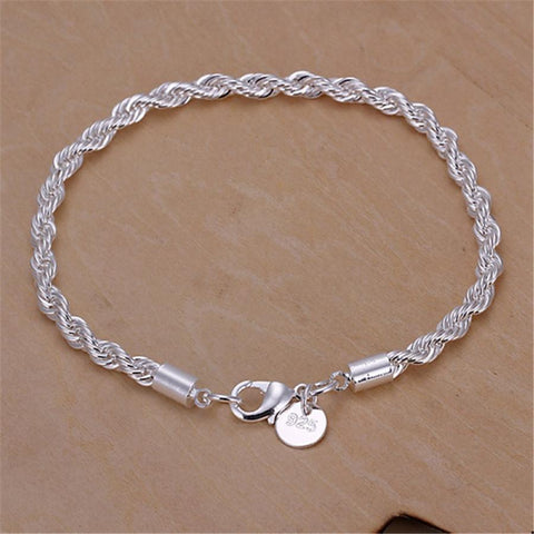 925 Sterling Silver  chain Necklace Bracelets  Jewelry Set -JW00202-Veeddydropshipping
